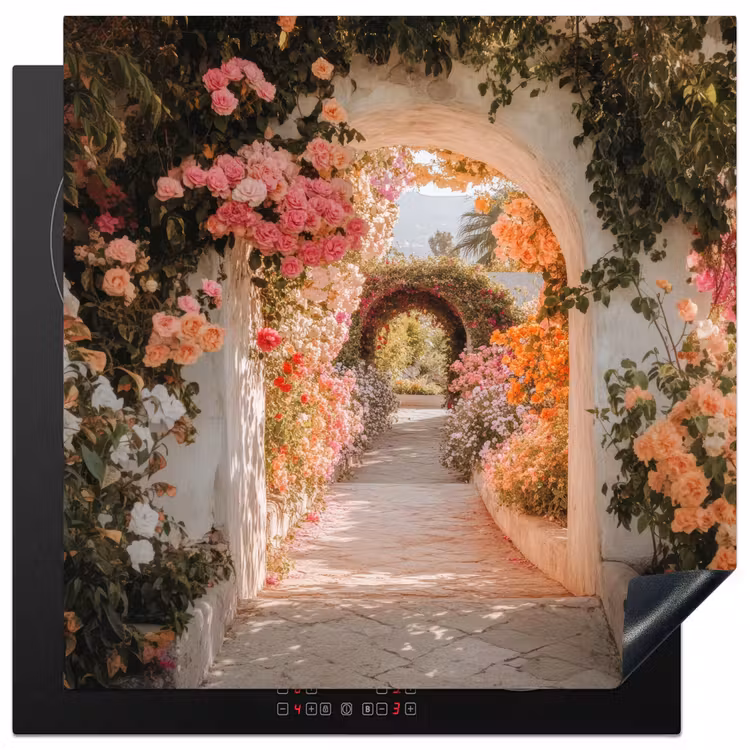 Inductie beschermer - Doorkijk - Boog - Bloemen - Pastel — 3