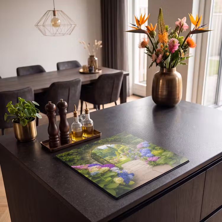 Inductie beschermer - Doorkijk - Poort - Hortensia - Bloementuin — 5