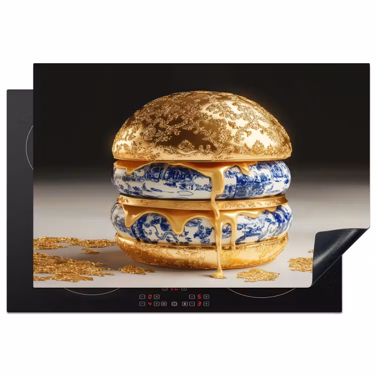 Inductie beschermer - Delftsblauw - Goud - Burger — 1
