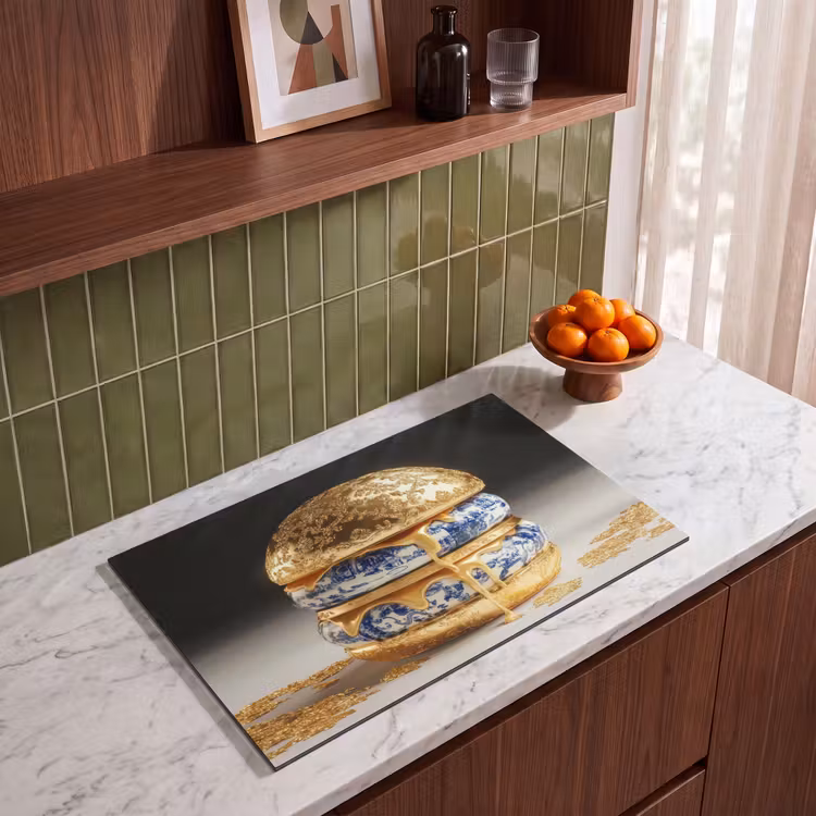 Inductie beschermer - Delftsblauw - Goud - Burger — 4