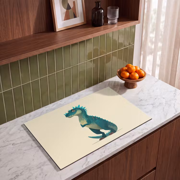 Inductie beschermer - Dinosaurus - Turquoise - Stekels — 4