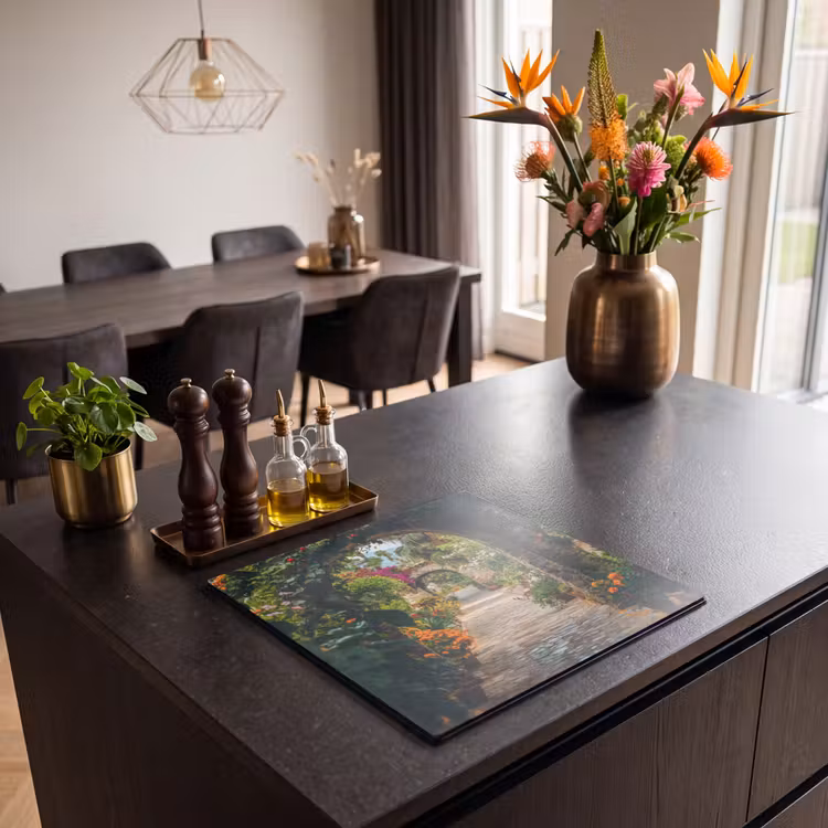 Inductie beschermer - Doorkijk - Bloemen - Poort - Stenen — 5