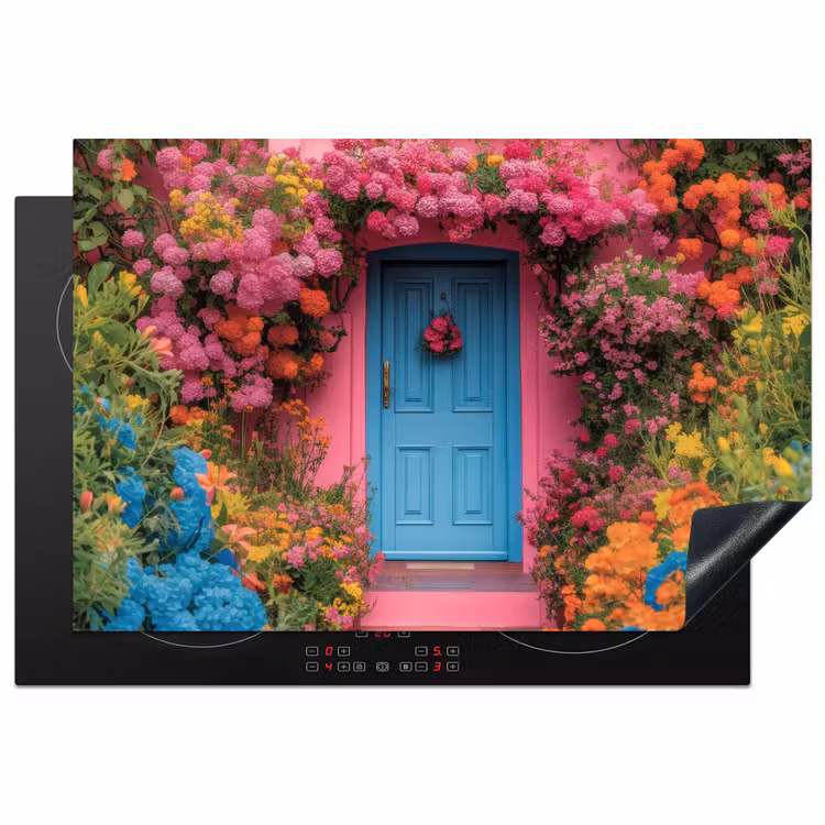 Inductie beschermer - Bloemen - Deur - Roze — 2