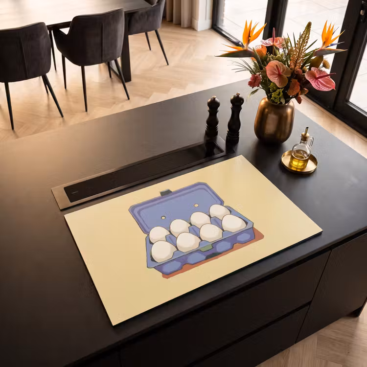 Inductie beschermer - Eieren - Doos - Minimalistisch - Blauw — 3