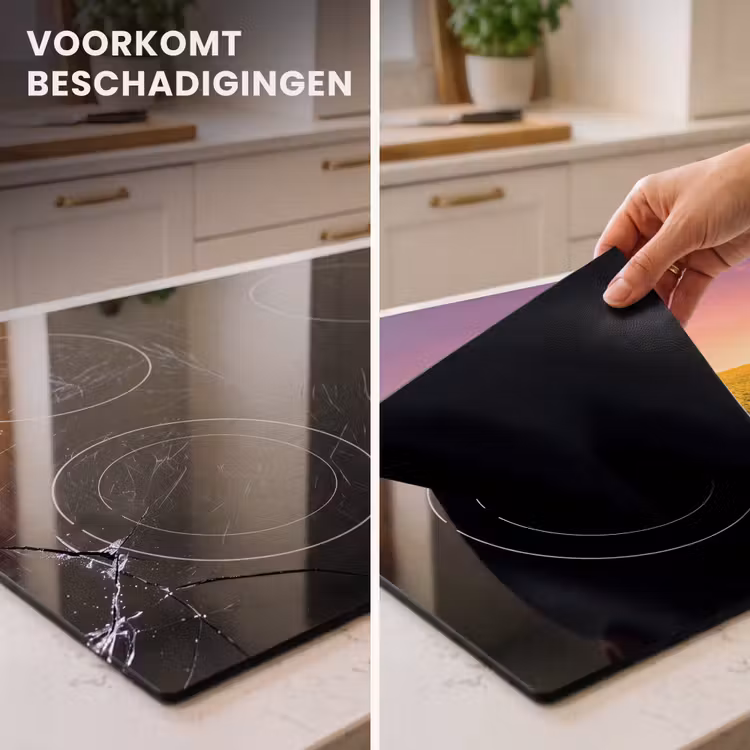 Inductie beschermer - Avondgloed boven Koolzaadveld — 2
