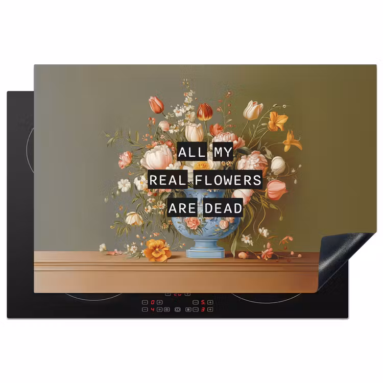 Inductie beschermer - Bloem - Quote - Vintage - Art — 2