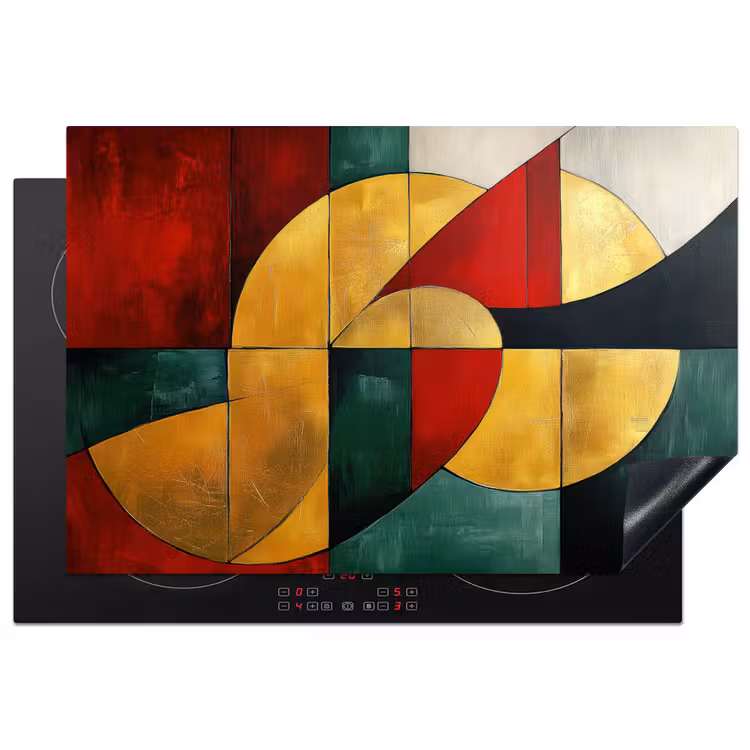 Inductie beschermer - Abstract - Kerst - Goud - Rood - Groen — 2