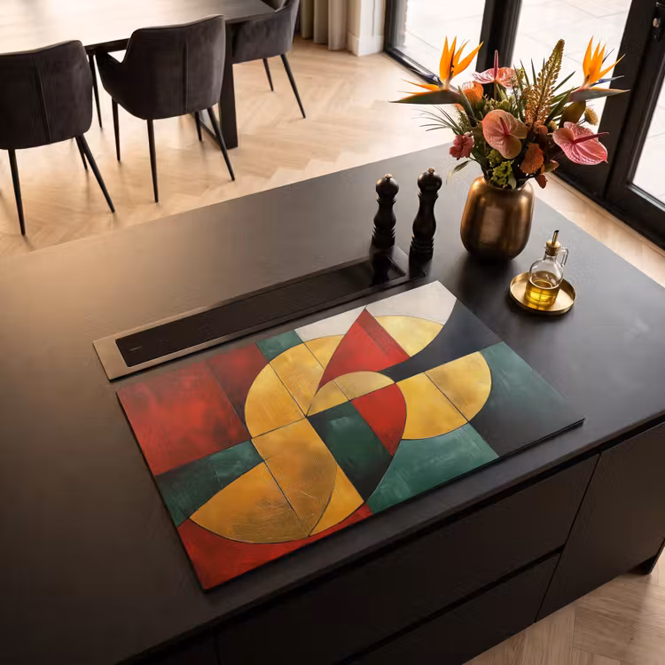 Inductie beschermer - Abstract - Kerst - Goud - Rood - Groen — 3