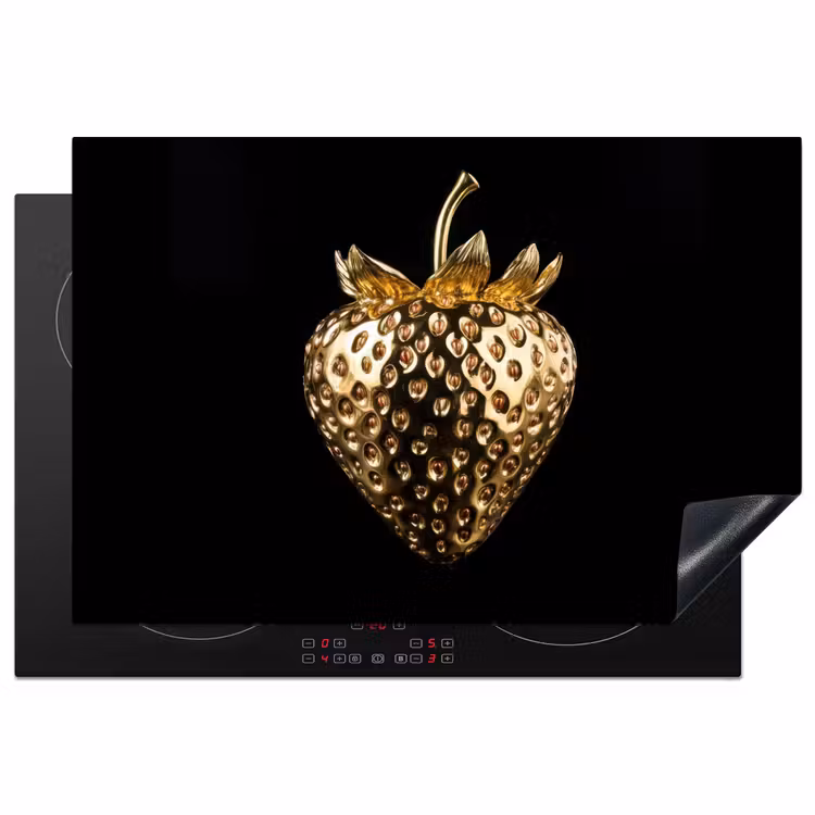 Inductie beschermer - Aardbei - Goud - Zwart - Chrome — 1