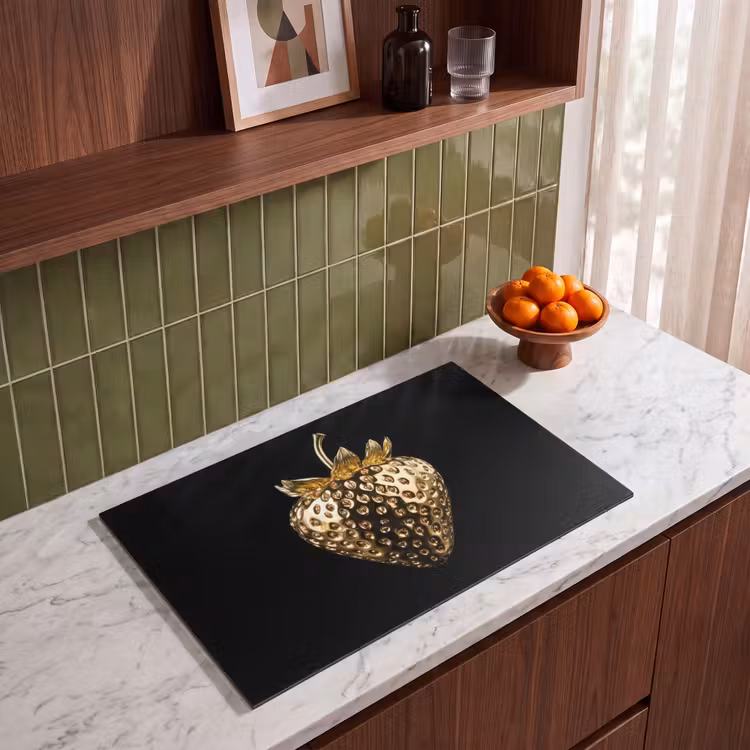 Inductie beschermer - Aardbei - Goud - Zwart - Chrome — 4