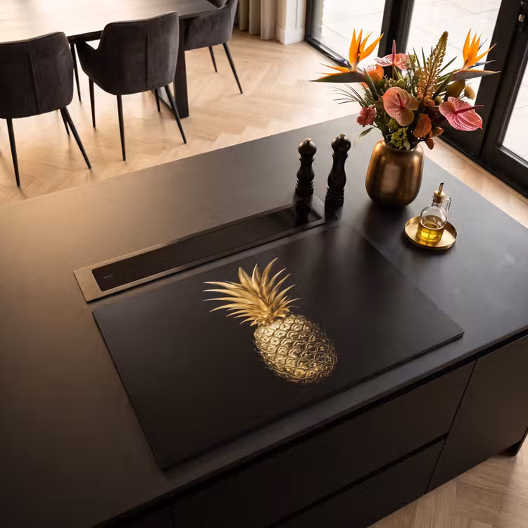 Inductie beschermer - Ananas - Zwart - Goud - Luxe — 3