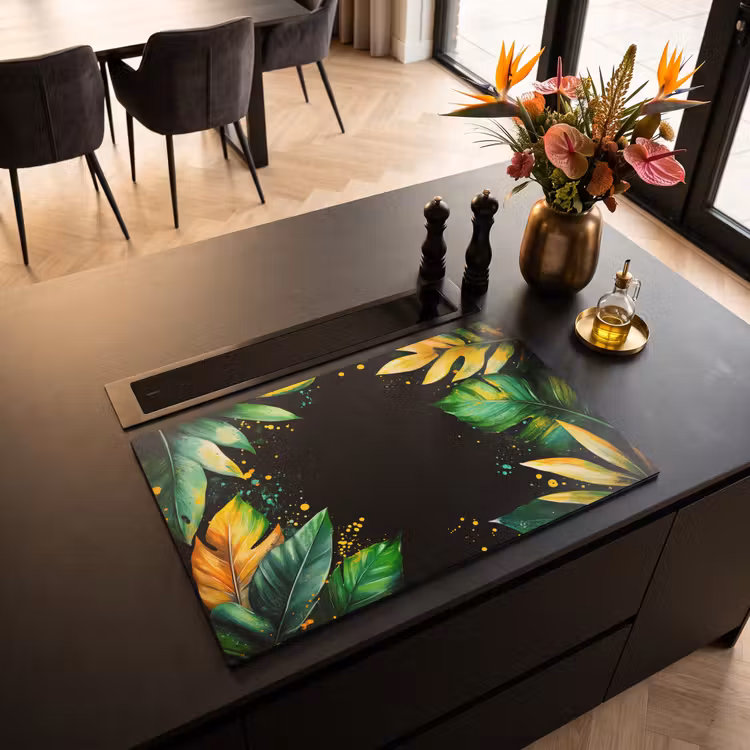 Inductie beschermer - Bladeren - Groen - Geel - Verf - Jungle — 3
