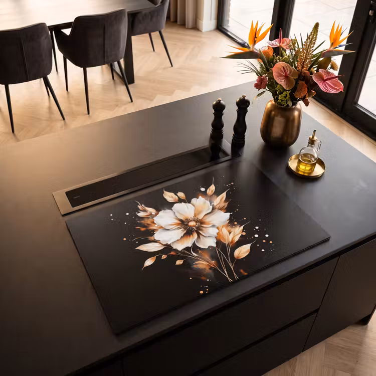 Inductie beschermer - Bloem - Verf - Goud - Graffiti - Modern — 3