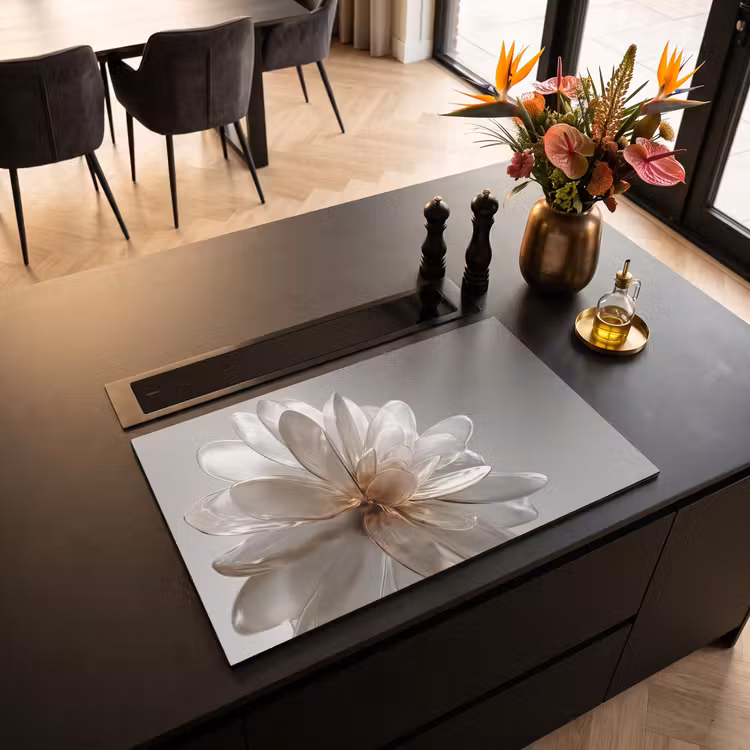 Inductie beschermer - Bloem - Wit - Neutraal — 3