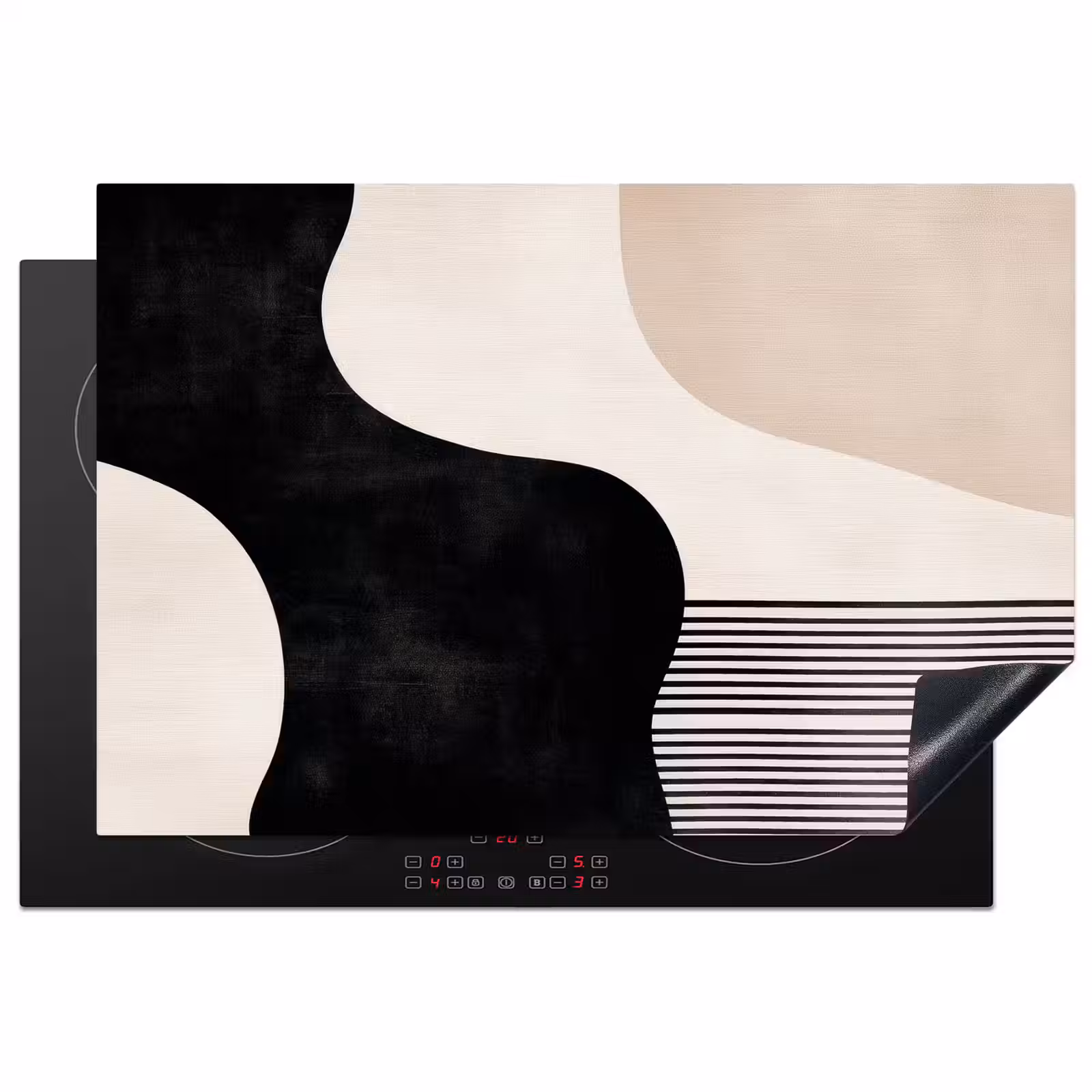 Inductie beschermer - Abstract - Japandi - Beige - Modern — 1