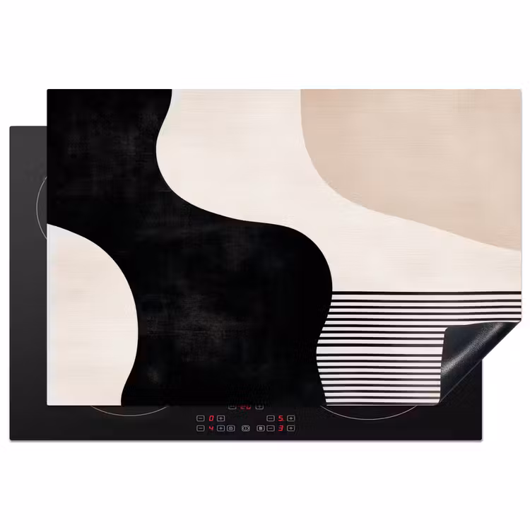 Inductie beschermer - Abstract - Japandi - Beige - Modern — 1