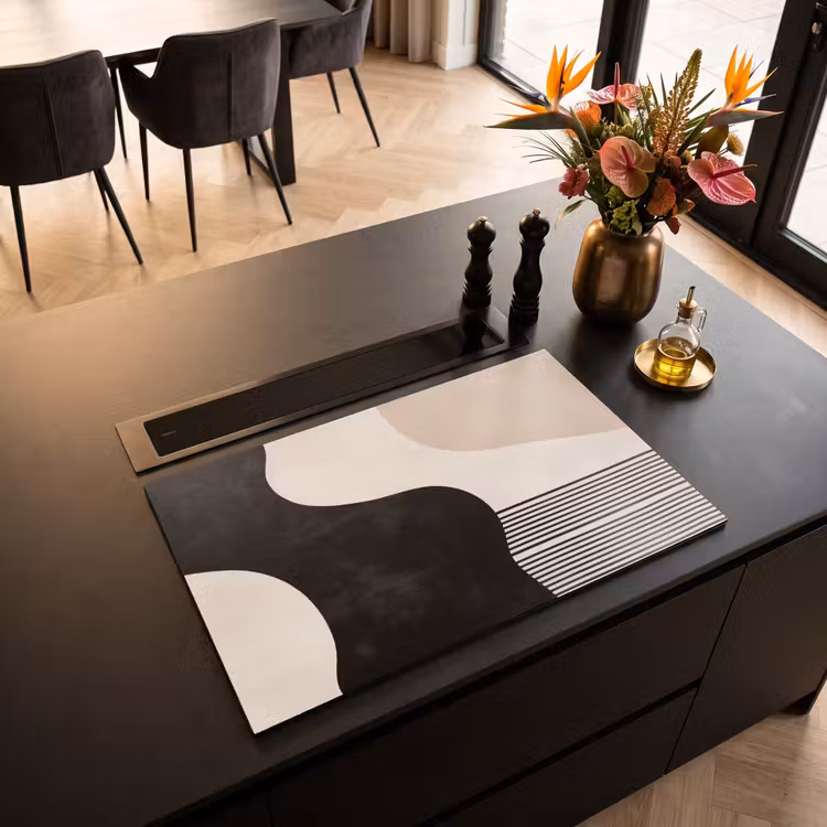 Inductie beschermer - Abstract - Japandi - Beige - Modern — 3