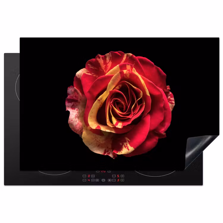Inductie beschermer - Bloem - Roos - Rood - Zwart — 1