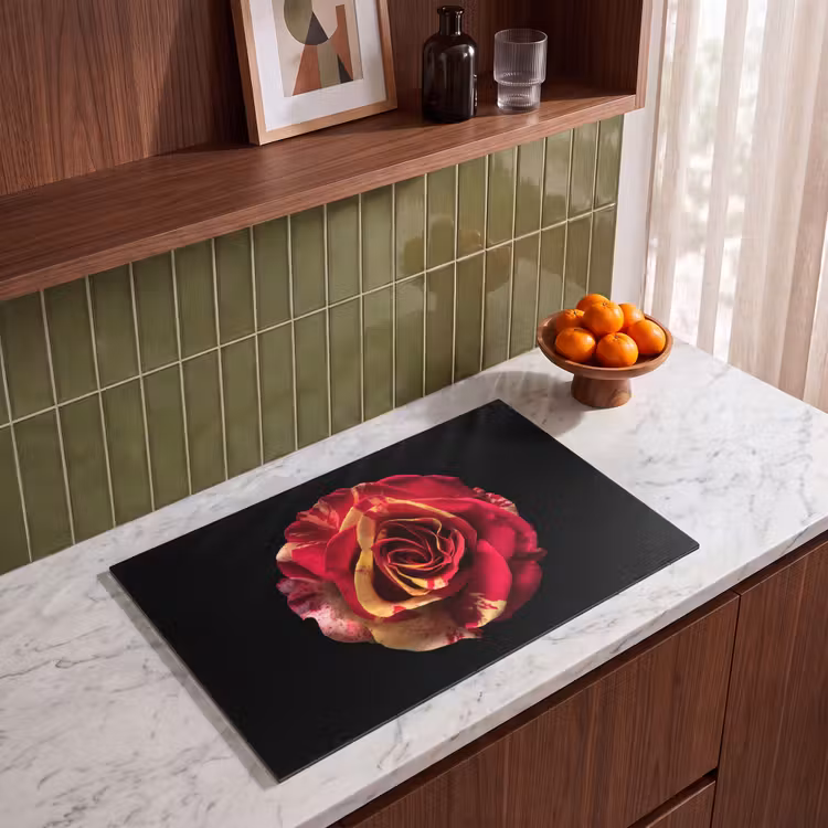 Inductie beschermer - Bloem - Roos - Rood - Zwart — 4