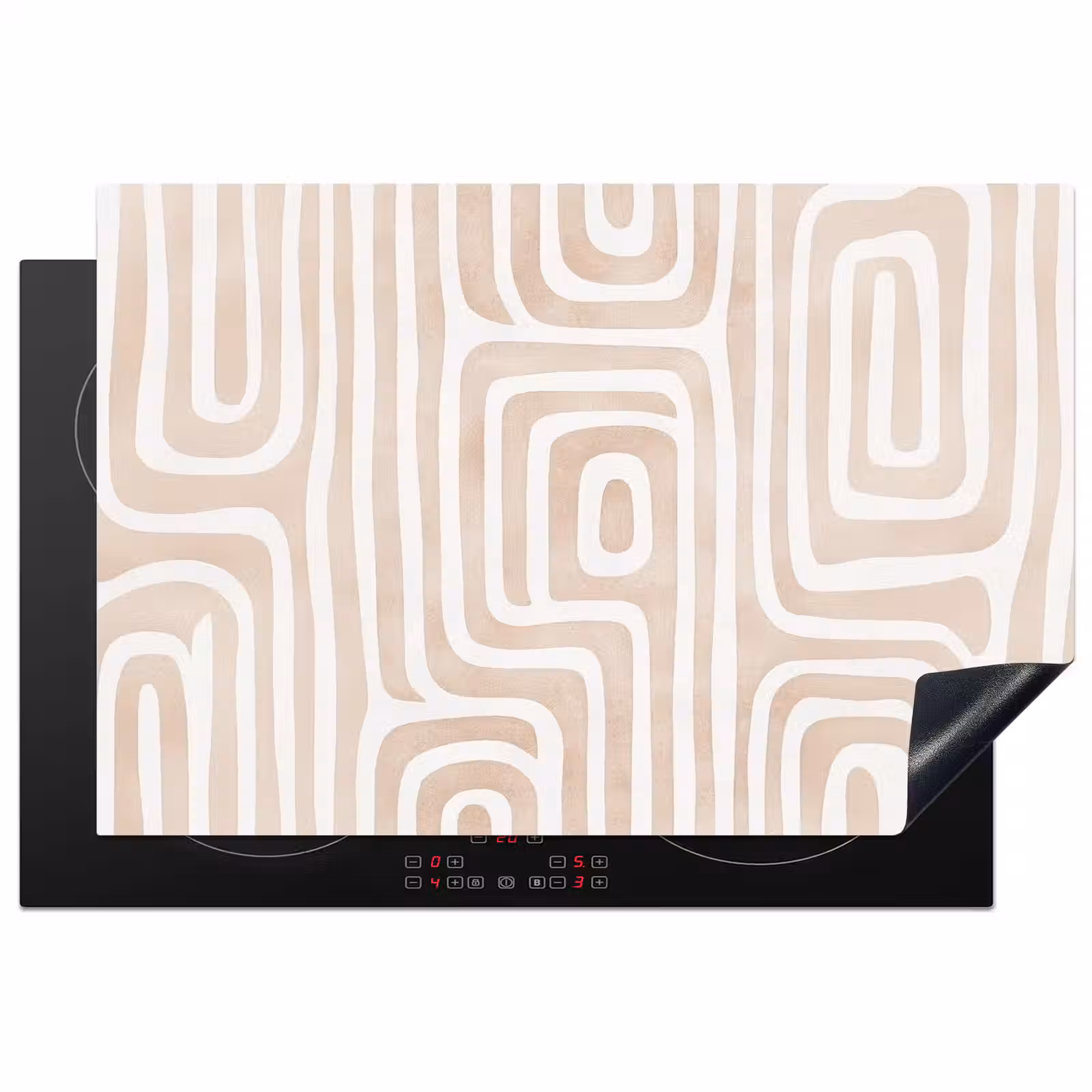 Inductie beschermer - Decoratief - Labyrint - Beige — 1