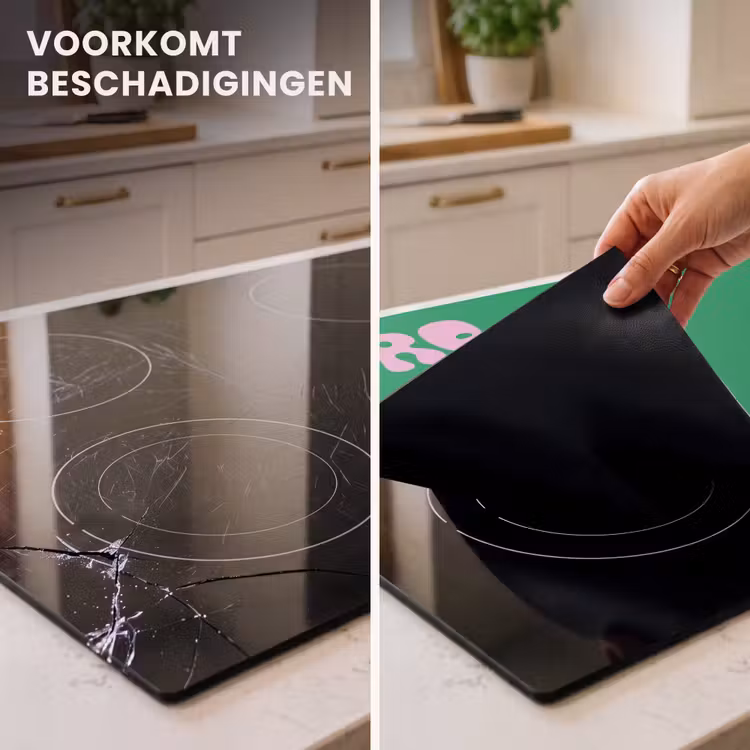 Inductie beschermer - Amor - Valentijn - Groen - Tekst — 1