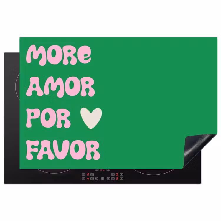 Inductie beschermer - Amor - Valentijn - Groen - Tekst — 2