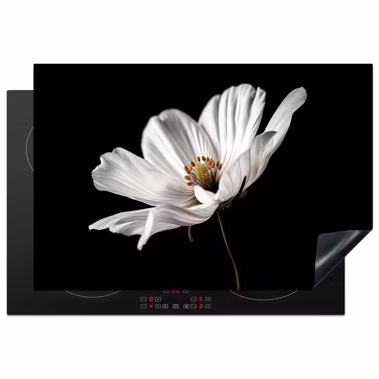 Inductie beschermer - Bloem - Zwart - Wit — 1