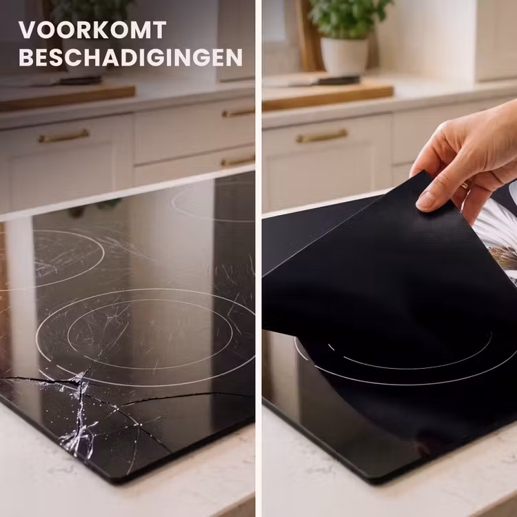 Inductie beschermer - Bloem - Zwart - Wit — 2