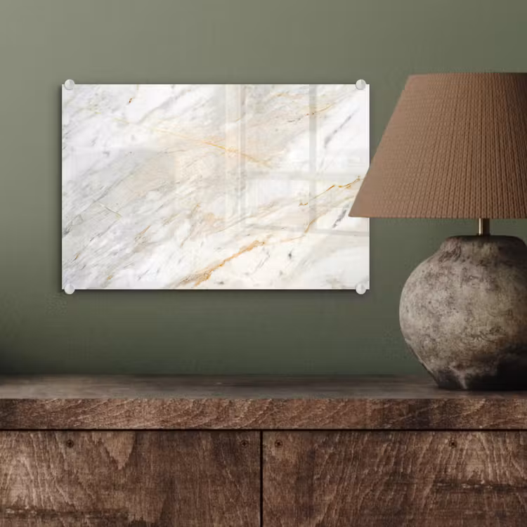 Glas schilderij - Zwart-wit foto van marmer — 3