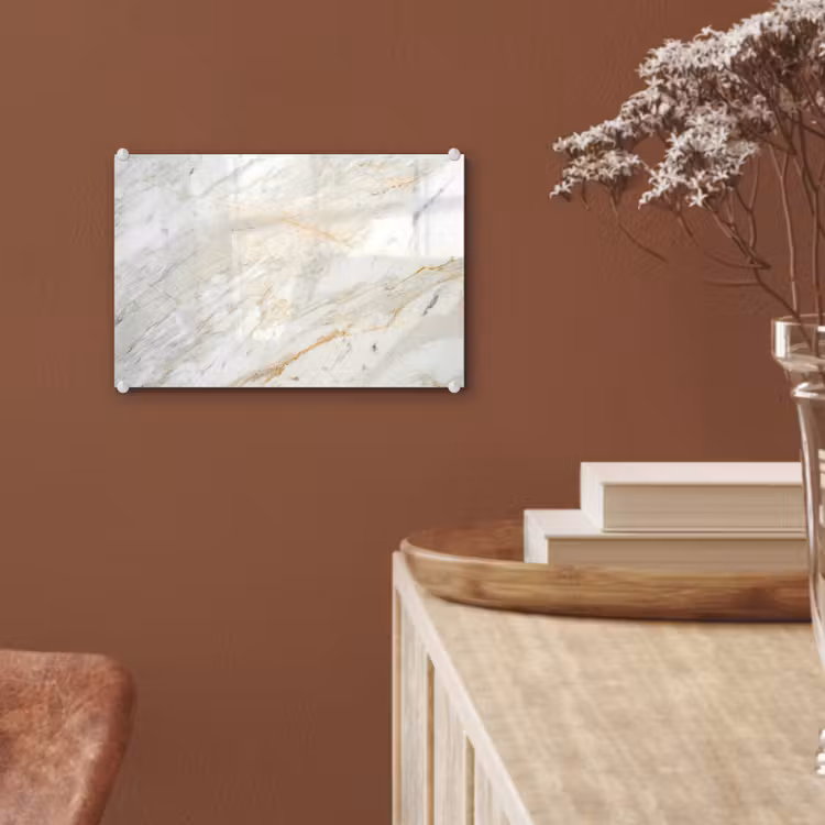 Glas schilderij - Zwart-wit foto van marmer — 5