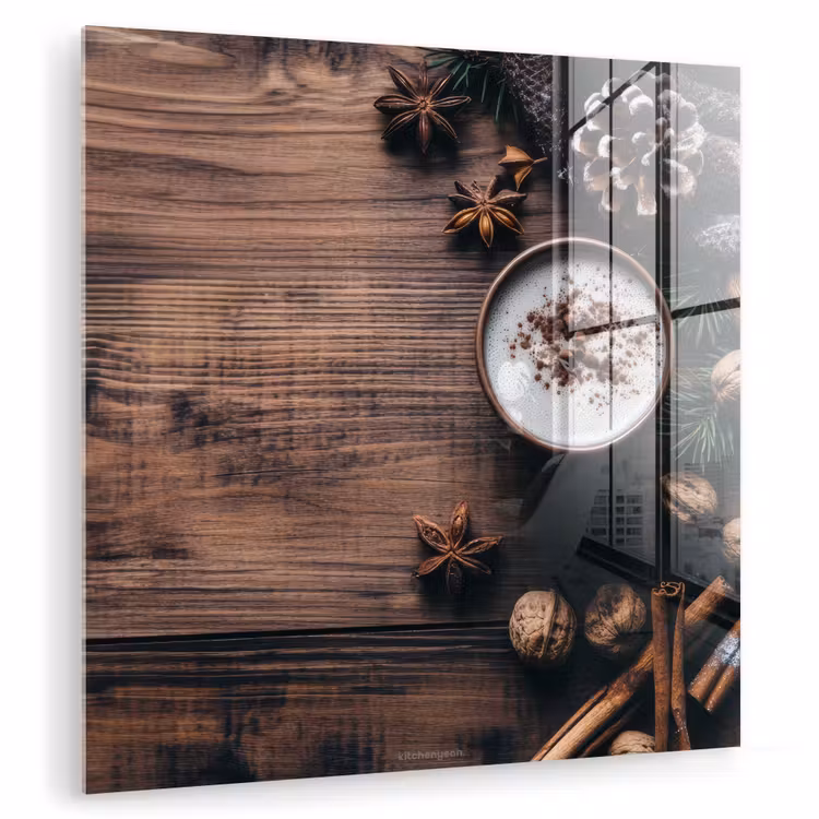 Glas schilderij - Winter - Houtlook - Stilleven — 1