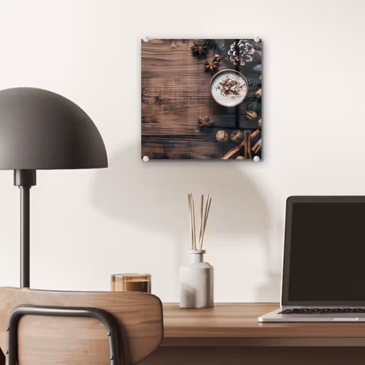 Glas schilderij - Winter - Houtlook - Stilleven — 7