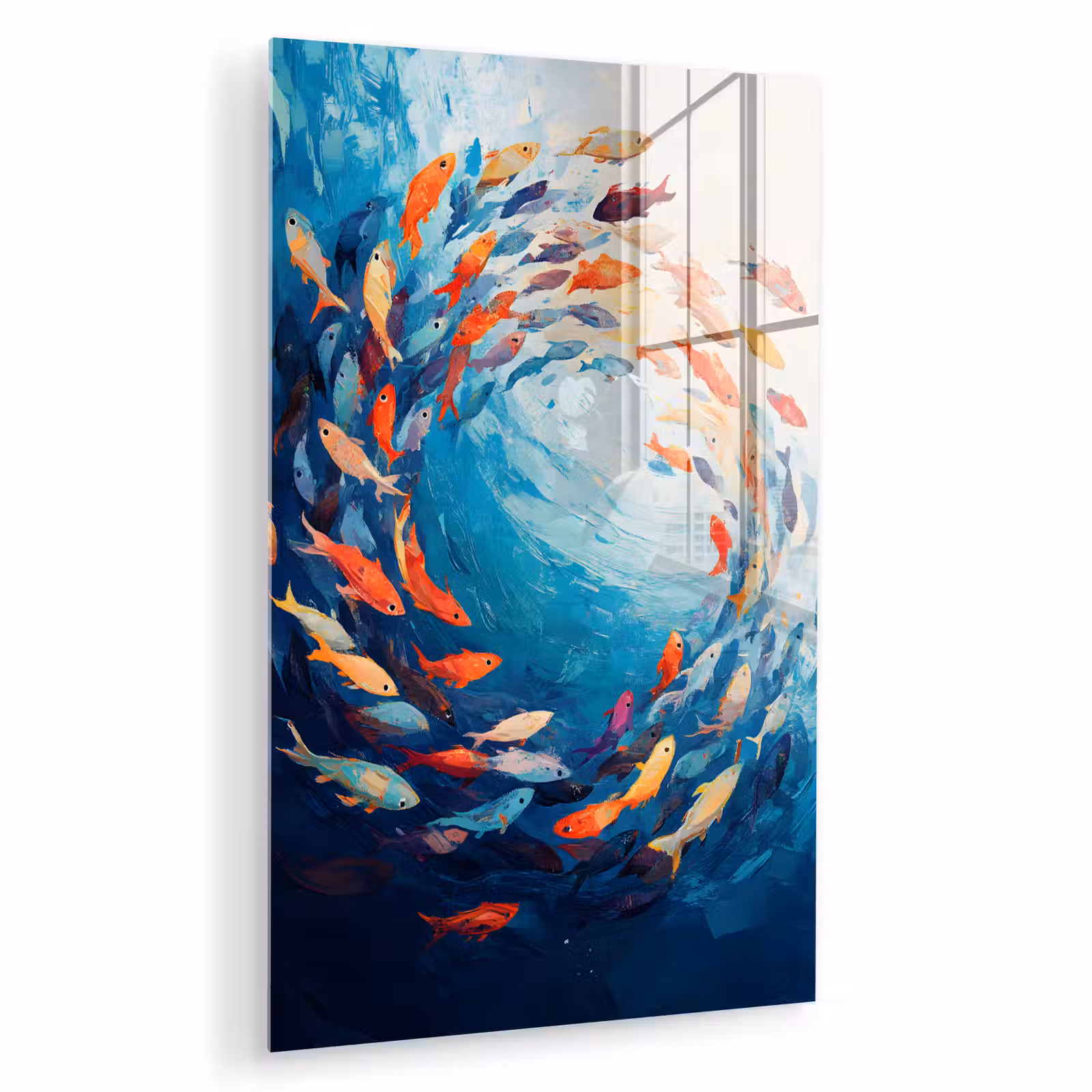 Glas schilderij - Zee - Vissen - Kleurrijk - Dynamisch — 1