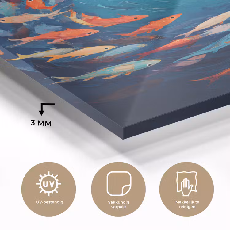 Glas schilderij - Zee - Vissen - Kleurrijk - Dynamisch — 3