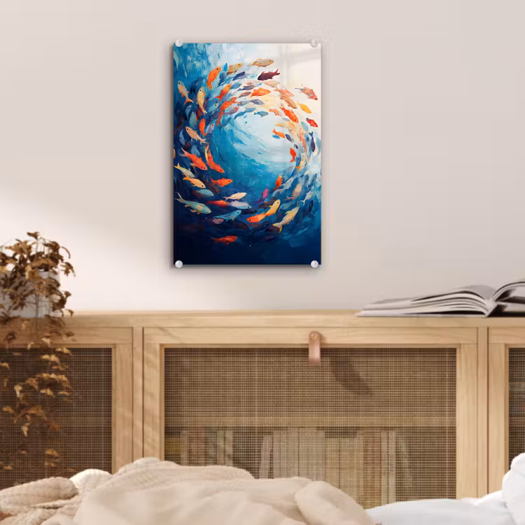 Glas schilderij - Zee - Vissen - Kleurrijk - Dynamisch — 5