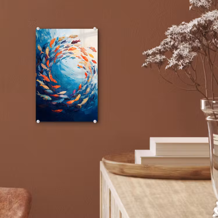 Glas schilderij - Zee - Vissen - Kleurrijk - Dynamisch — 6
