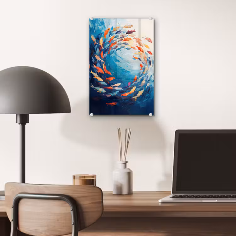 Glas schilderij - Zee - Vissen - Kleurrijk - Dynamisch — 7