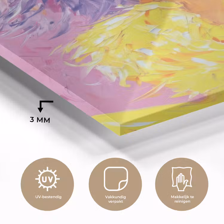 Glas schilderij - Zonnebril - Vrouw - Jas - Veren — 3