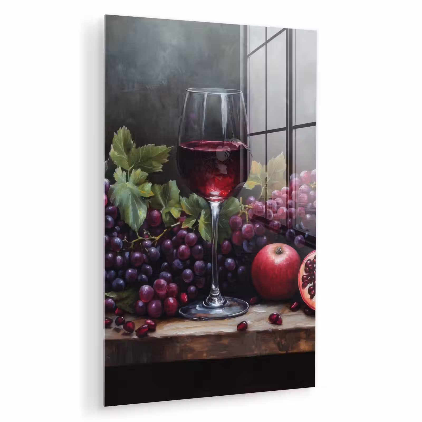 Glas schilderij - Wijn - Fruit - Stilleven — 1