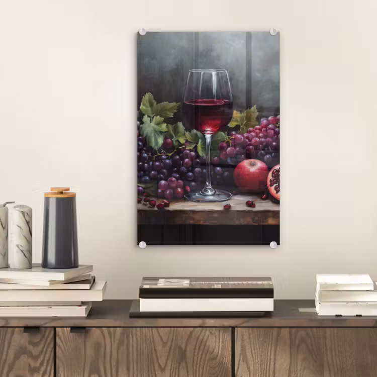 Glas schilderij - Wijn - Fruit - Stilleven — 2