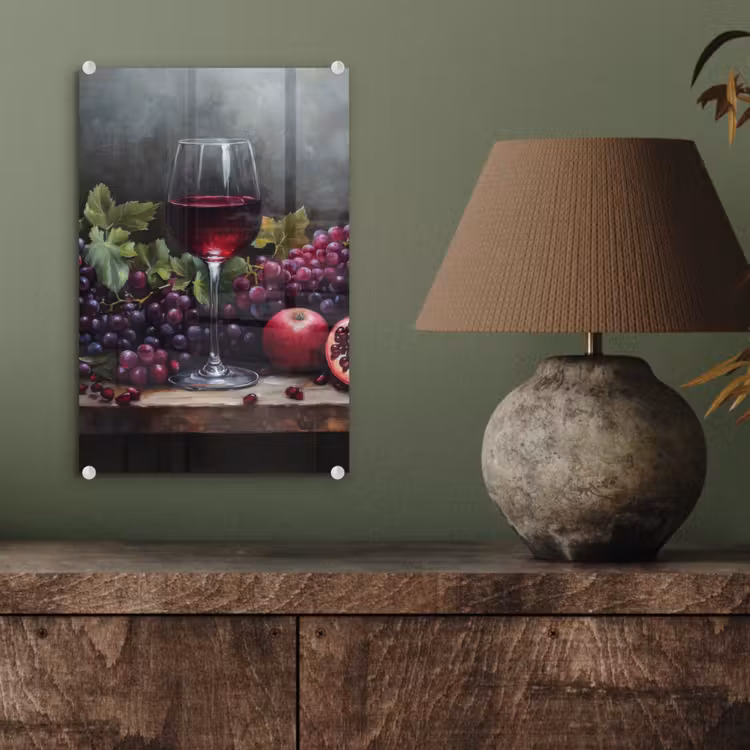 Glas schilderij - Wijn - Fruit - Stilleven — 4