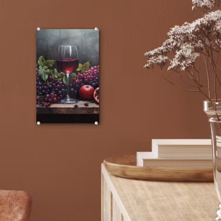Glas schilderij - Wijn - Fruit - Stilleven — 6