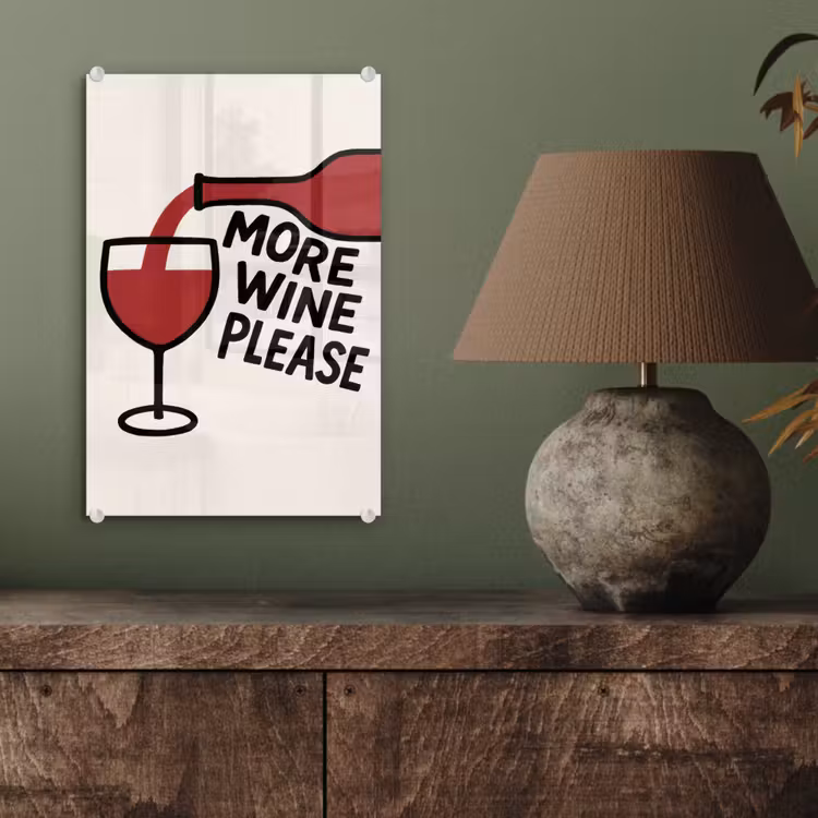 Glas schilderij - Wijnfles - Quote - Rood - Glas — 4