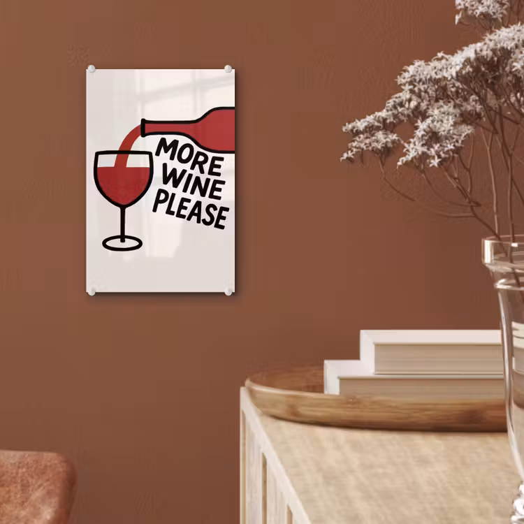 Glas schilderij - Wijnfles - Quote - Rood - Glas — 6