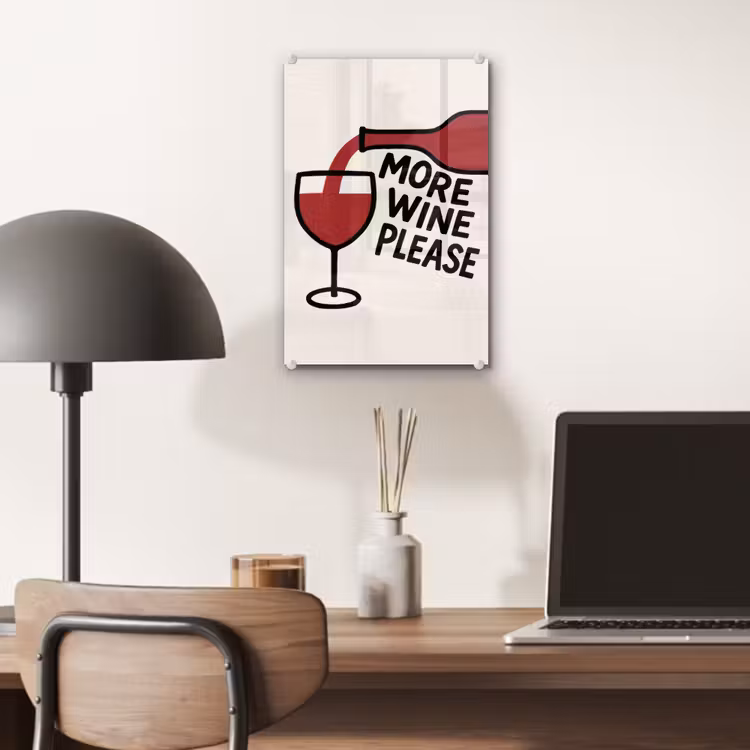 Glas schilderij - Wijnfles - Quote - Rood - Glas — 7