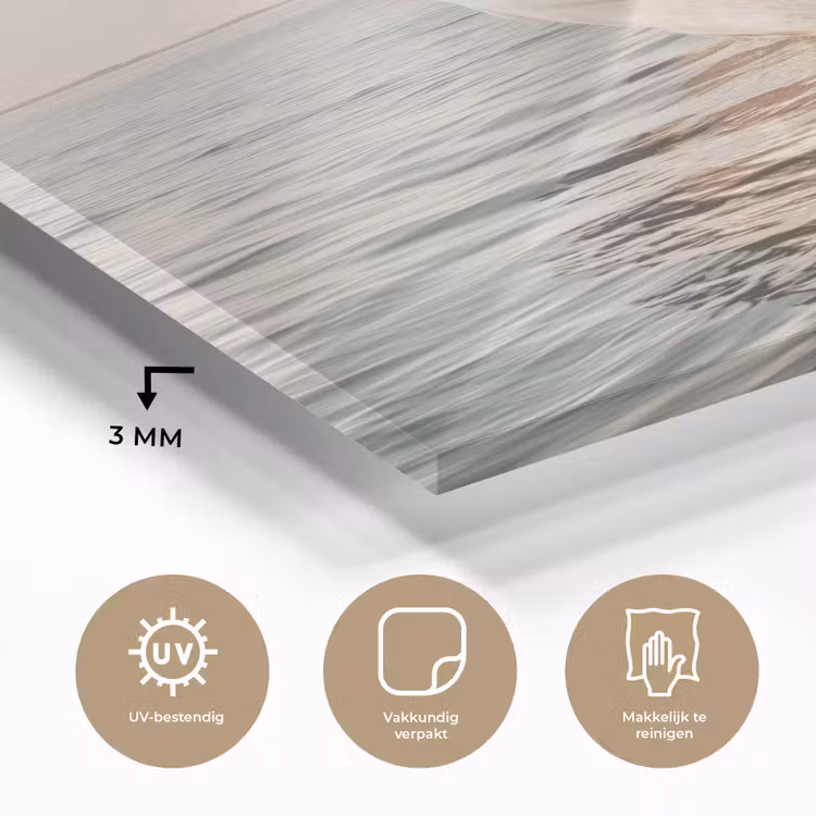 Glas schilderij - Zeilboot - Zee - Beige - Zon — 3
