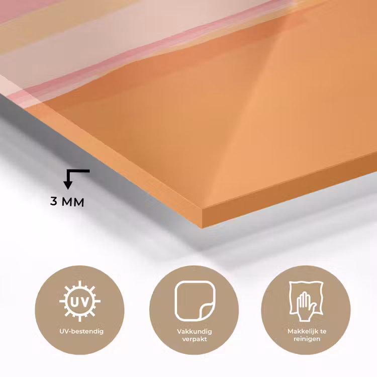 Glas schilderij - Zon - Abstract - Landschap - Oranje — 3