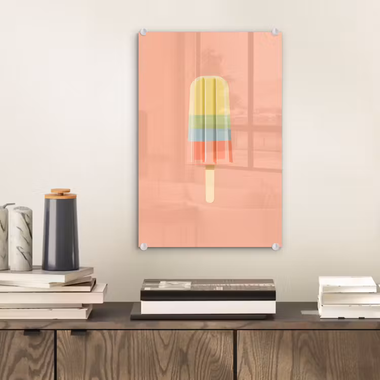 Glas schilderij - Waterijsje - Pasteltinten - Minimalistisch — 2