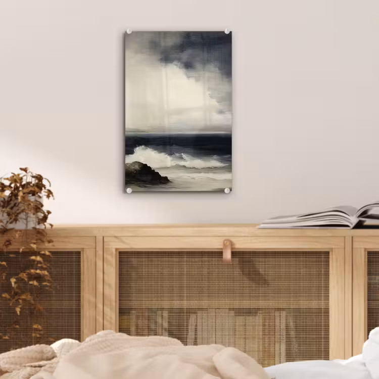 Glas schilderij - Zee - Rotsen - Storm — 5