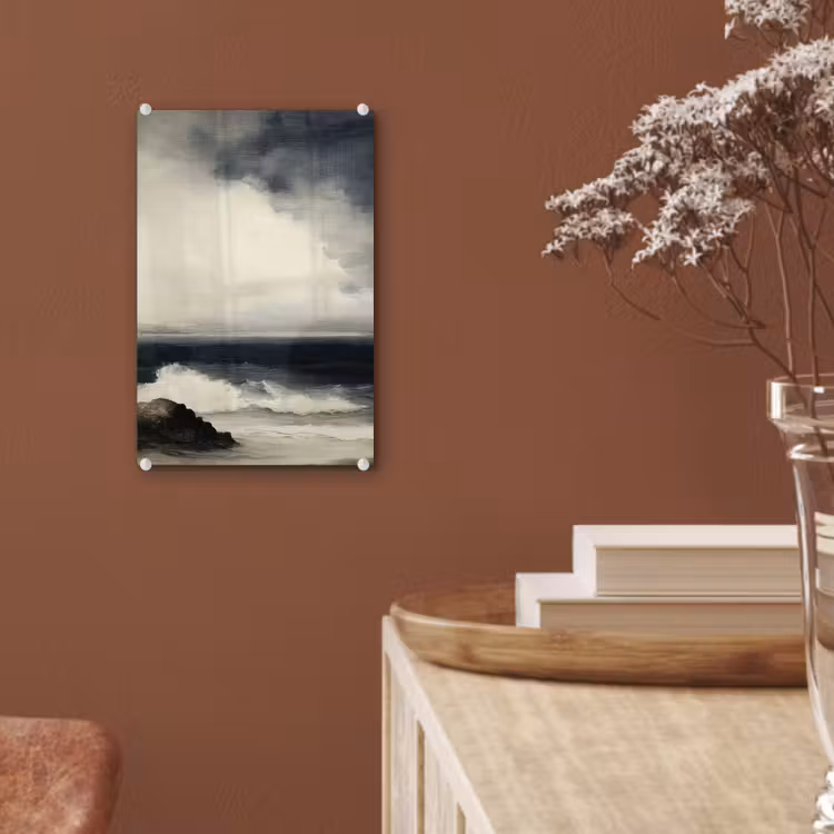 Glas schilderij - Zee - Rotsen - Storm — 6